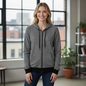 Heritage 1981 Black and White Women's Hoodie‎ Size Large